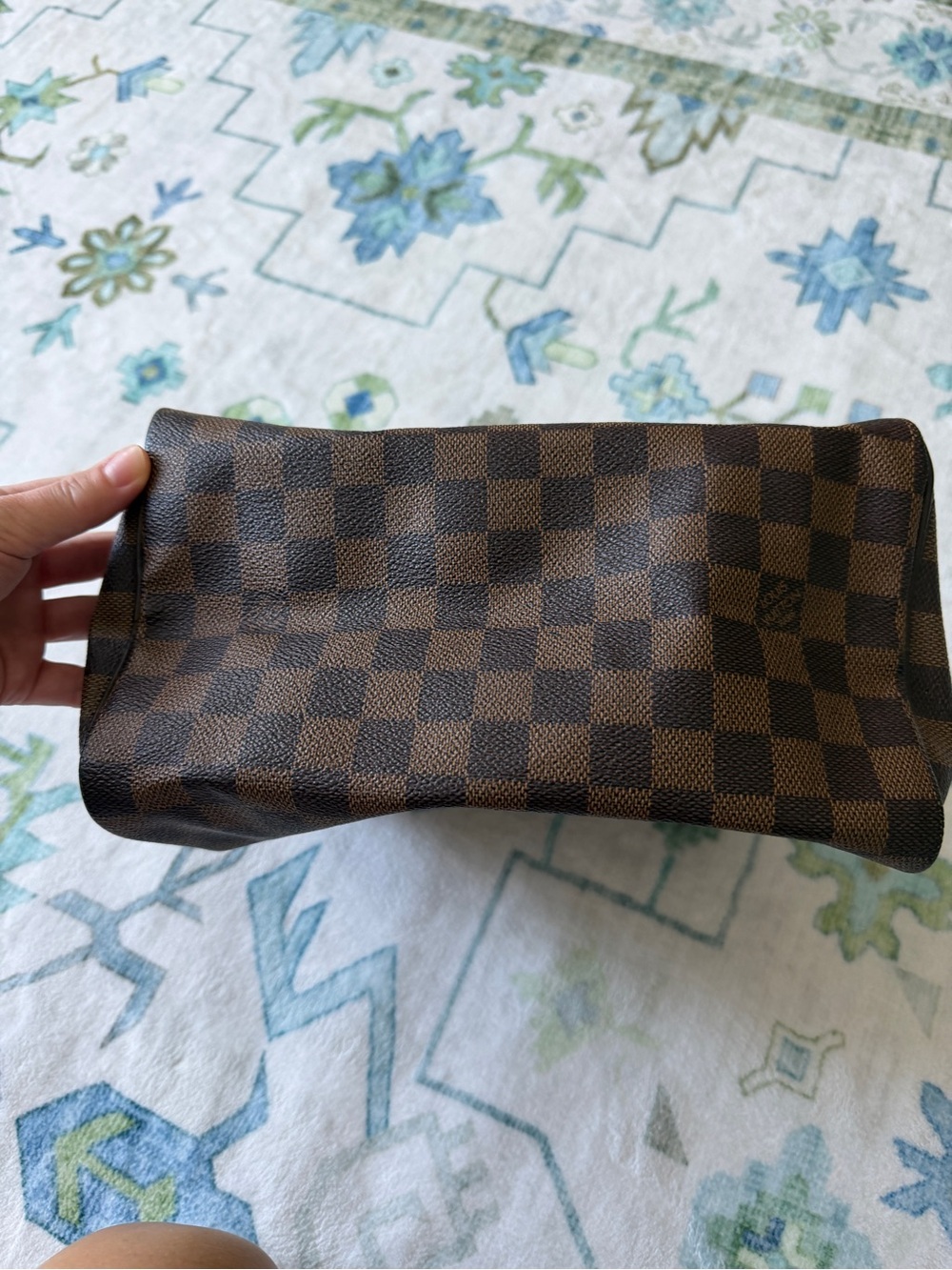 Louis Vuitton Brown Damier Ebene Mini Handbag with Red Interior - Picture 7 of 8